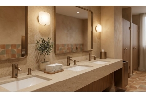 Arredo bagno pubblico: come scegliere soluzioni resistenti e funzionali