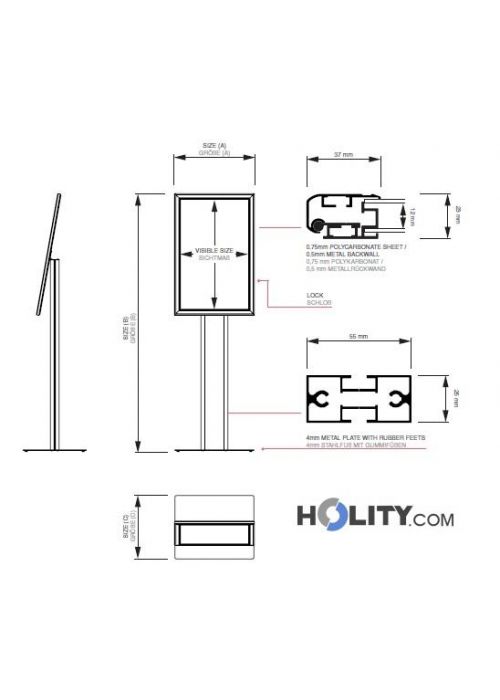 Bacheca Portamenu Da Esterno - Formato 4xA4 - In Metallo Nero Con Serratura - Per Bar, Ristoranti - Foto 3