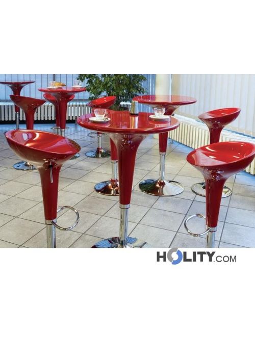 Tavolo Bar rotondo in acciaio e abs h12220