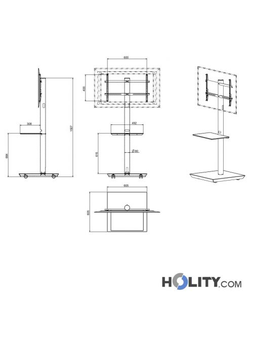 TecTake Supporto per montaggio a parete per televisori da 107 cm (42