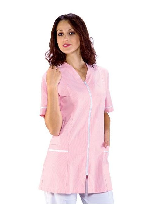 Casacca donna in cotone piquet e zip h65108