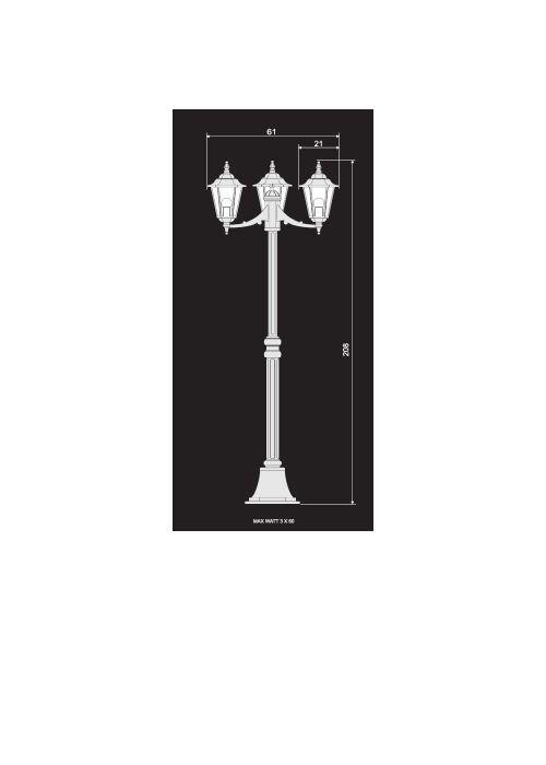 Lucande Lampione da esterni (Moderno) colore Nero, in Alluminio lampadina inclusa Candelabro lampada