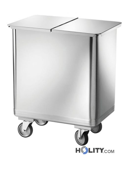 Kitchen Move PORTLAND Pattumiera Da Cucina 60L Con Apertura Push, Acciaio Inox Nero – Elegante E Capiente