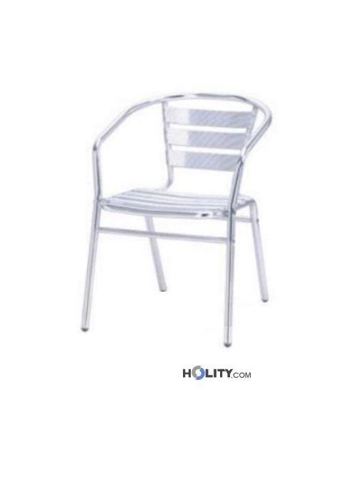 Sedia in alluminio impilabile h12221
