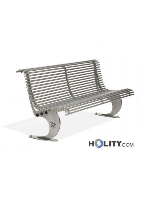 Panchina in acciaio inox con schienale h14002
