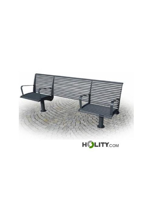 Panchina per arredo urbano con spazio centrale h28799