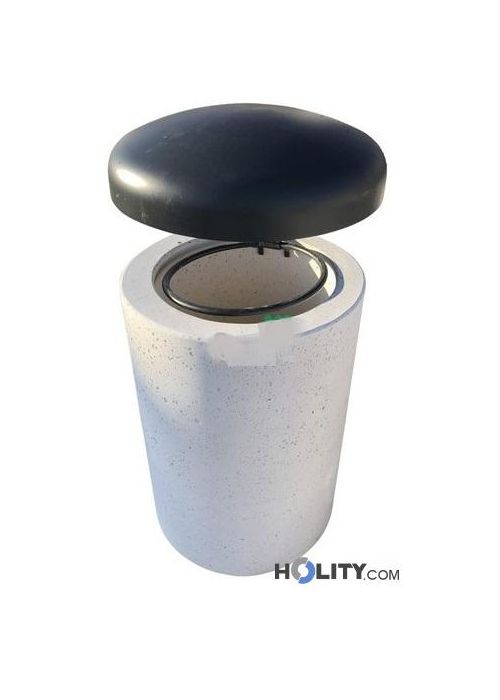 5five – Cestino Rifiuti 30 Litri Con Coperchio In Bambù, Grigio, Metallo, Chiusura Soft Close