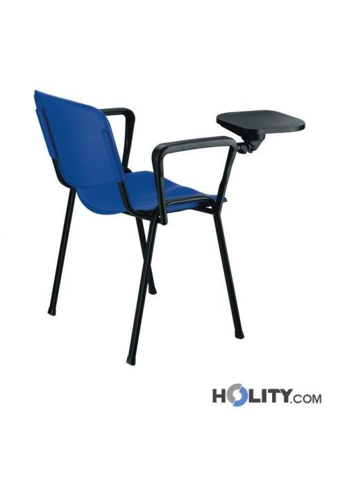 Sedia per sala riunioni con bracciolo e tavoletta scrittoio h34411