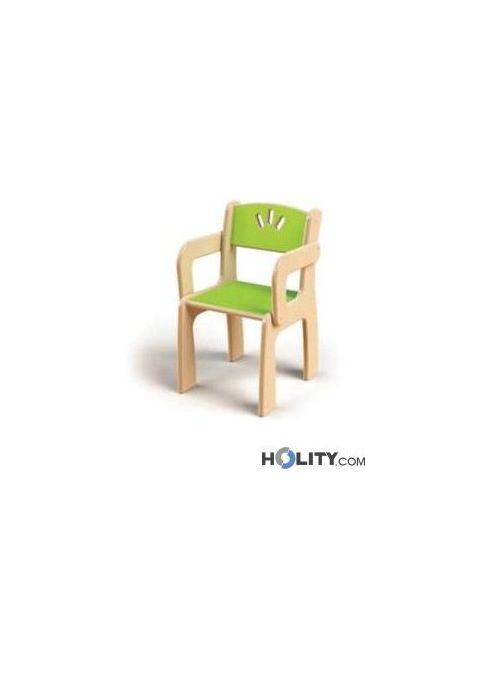 Sedia con braccioli per scuola materna h40210