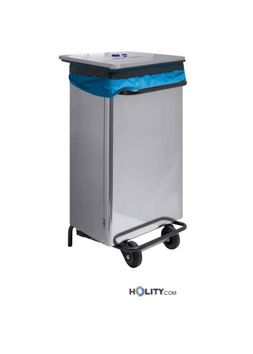 WICHEMI Pattumiera In Acciaio Inox Per Interni Ed Esterni – Cestino Rifiuti Commerciale Con Chiusura Silenziosa – Per Casa, Ristoranti, Bagno E Ufficio - 4