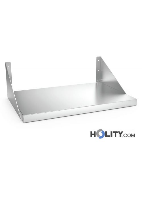 Mensola A Muro In Acciaio Inox Per Cucina – 2 Ripiani Regolabili In Altezza – 80x30x40 Cm – Per Bar, Ristoranti, Caffè E Casa