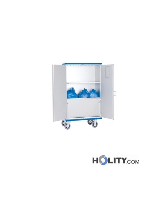 Carrello Portabiancheria Con Ruote - Materiale PP Rinforzato, Capacità 100kg | Per Lavanderie, Hotel E Pulizie (Grigio) - Foto 8