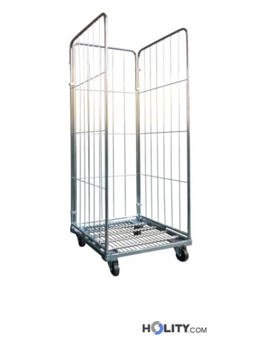 Carrello Portamerci Bazargiusto - 3 Sponde, Grigio, Portata 400 Kg