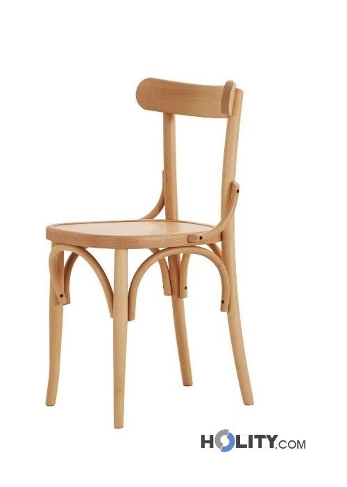 Sedia in faggio color ciliegio e seduta finta pelle avorio Cuore | Maisons du Monde