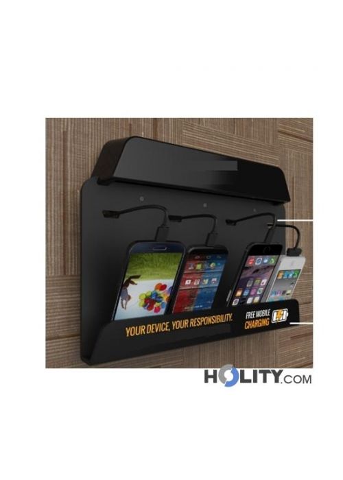 Stazione Di Ricarica In Bamb&ugrave; Per Smartphone E Tablet - Organizzatore Con Gestione Cavi Per 5 Dispositivi