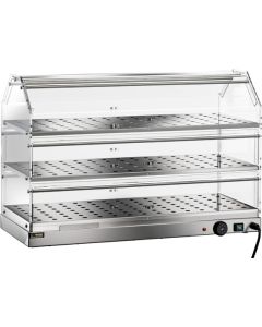 Vetrinetta riscaldata in acciaio inox 3 piani 85 cm h09100