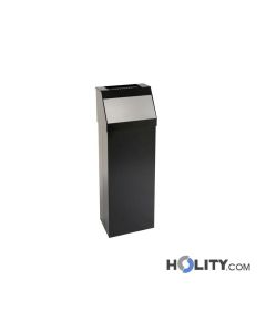 Gettacarte push con sportello inox e posacenere per spazi interni h20_235