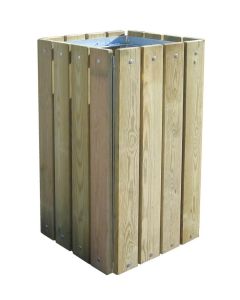 Cestino in legno portarifiuti da esterno h28797