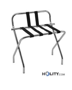 Reggivaligia per hotel in acciaio con sponda h3102