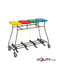 Carrello inox a 4 porta sacco h315_30