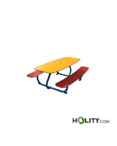 Tavolo pic nic con panche per bambini h463_04