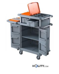 Carrello portabiancheria per hotel con portasacco singolo h489_60