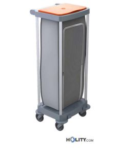 Carrello porta sacco singolo con coperchio h489_62