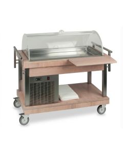 Carrello refrigerato in legno massello dotato di cupola h684_152
