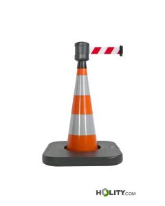 Cono stradale con nastro rosso e bianco h972_125