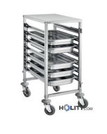 Carrello portateglie in acciaio inox h22051