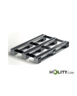 Pallet in acciaio zincato con 3 assi h1037_03