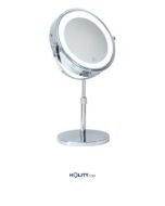 Specchio cosmetico ingranditore da tavolo con luce h16423