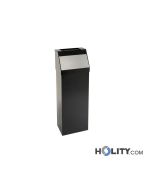 Gettacarte push con sportello inox e posacenere per spazi interni h20_235