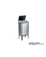 Gettacarte inox pieghevole con coperchio automatico 40 lt h20_238