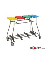 Carrello inox a 4 porta sacco h315_30