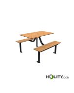 Tavolo con panche e foro per ombrellone h463_15