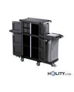 Carrello per la pulizia camera hotel in plastica riciclata h489_09