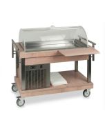 Carrello refrigerato in legno massello dotato di cupola h684_152