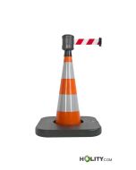 Cono stradale con nastro rosso e bianco h972_125