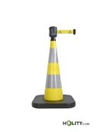 Cono di segnalazione con cinghia retrattile gialla h972_131