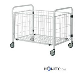 Carrello Biancheria In Acciaio Inox Bimiti - Pieghevole Con Ruote, Portata 100kg - Foto 10