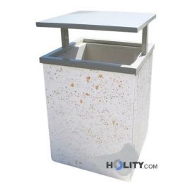 Cestino Rifiuti Decorativo In Pelle PU 10L - Impermeabile Per Bagno, Camera E Ufficio - 25x20x27 Cm
