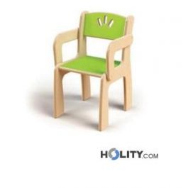 Sedia con braccioli per scuola materna h40210