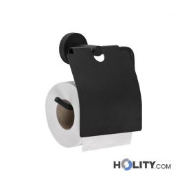 WENKO 71447800 - Porta rotolo per carta igienica VACUUM-LOC QUADRO ED 14x11 cm nero