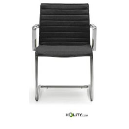 Sedia attesa ufficio base slitta in acciaio cromato h865_10