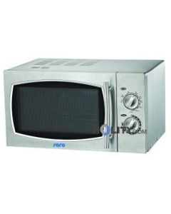 Commercial Chef Forno A Microonde Compatto 0,7 M³ 700W - Acciaio Inox, 6 Programmi Automatici, Sicurezza Bambini, Piatto Girevole 24 Cm