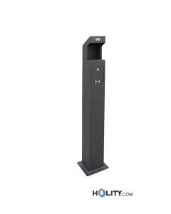 Contenitore Per Pile Esaurite - Latta Nera Per Riciclo Batterie 19x12x12cm