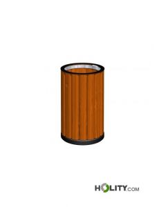 Cestino Portarifiuti In Legno Per Esterno - Ideale Per Giardini, Parchi, Pattumiera Da Esterno - Foto 5