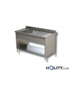 Lavello Appoggio Acciaio Inox 80cm - 1 Vasca Con Gocciolatoio A Destra - Per Cucina - Foto 7