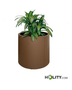 Fioriera Rato Round Con Insertio – Vaso In Rattan Effetto Sintetico, 30,5 Cm, Colore Marrone Grigiastro